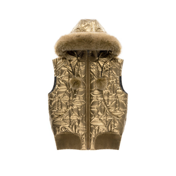 Moose Knuckles x Telfar Quilted Bomber Vest - Gold/Fox