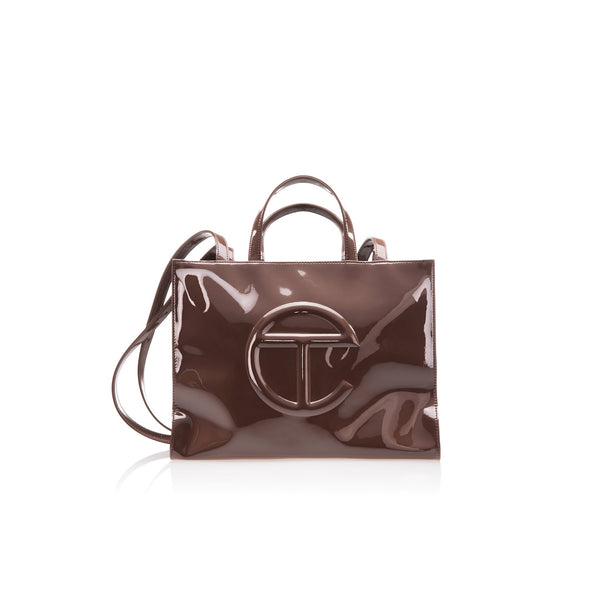Medium Shopping Bag - Chocolate Patent