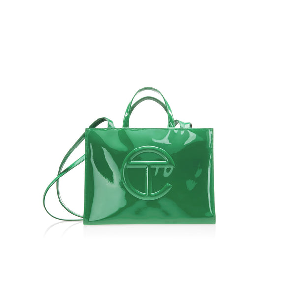 Medium Shopping Bag - Greenscreen Patent