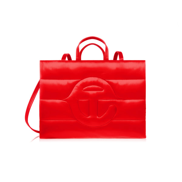 Large Puff Shopper - Red