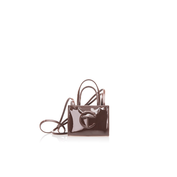 Small Shopping Bag - Chocolate Patent