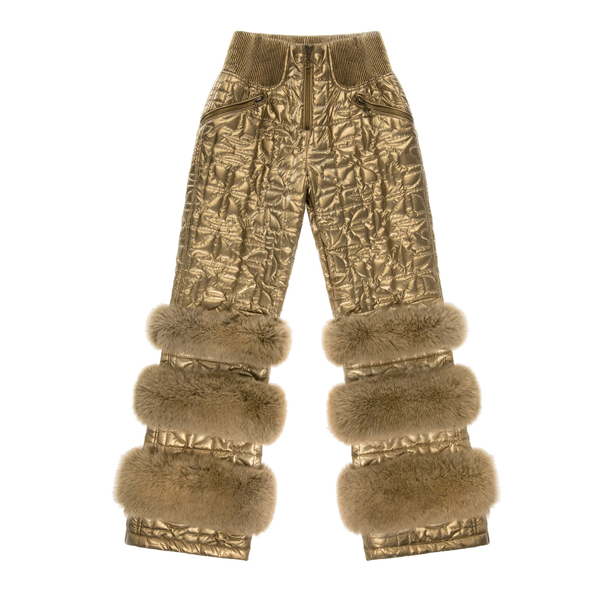 Moose Knuckles x Telfar Quilted Bomber Pants - Gold/Fox